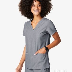 FIGS CASMA GRAY SCRUB TOP SIZE SMALL
